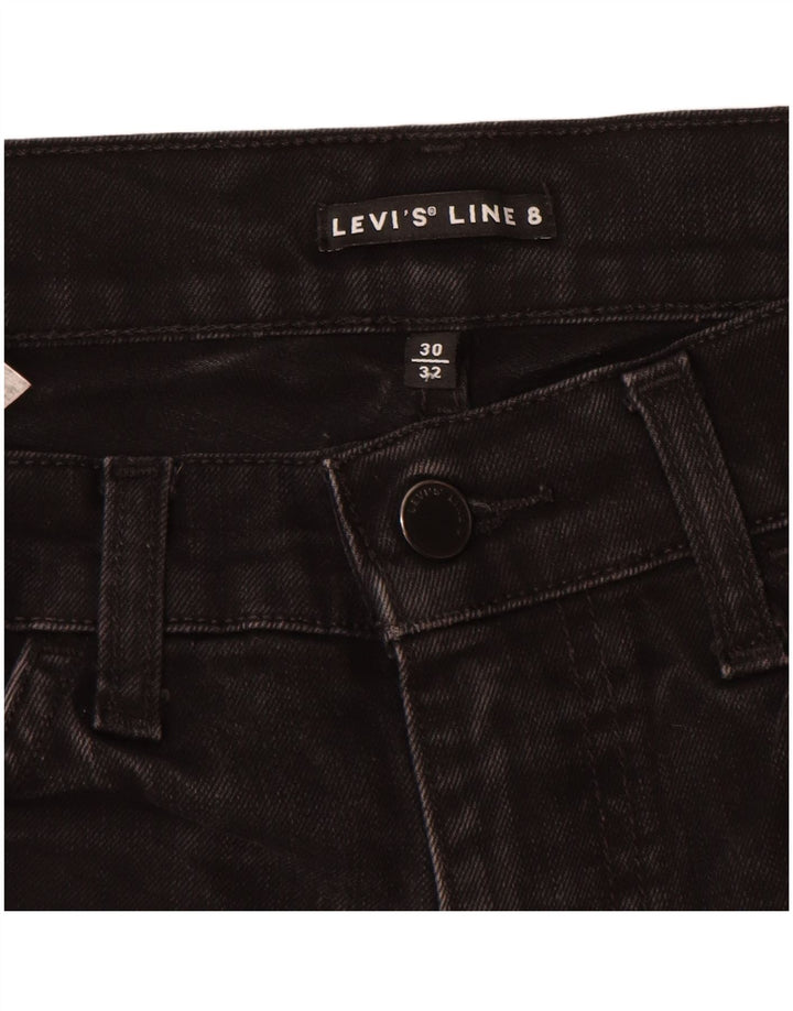 Levi's Womens Line 8 Slim Jeans W30 L32 Sort Bomuld