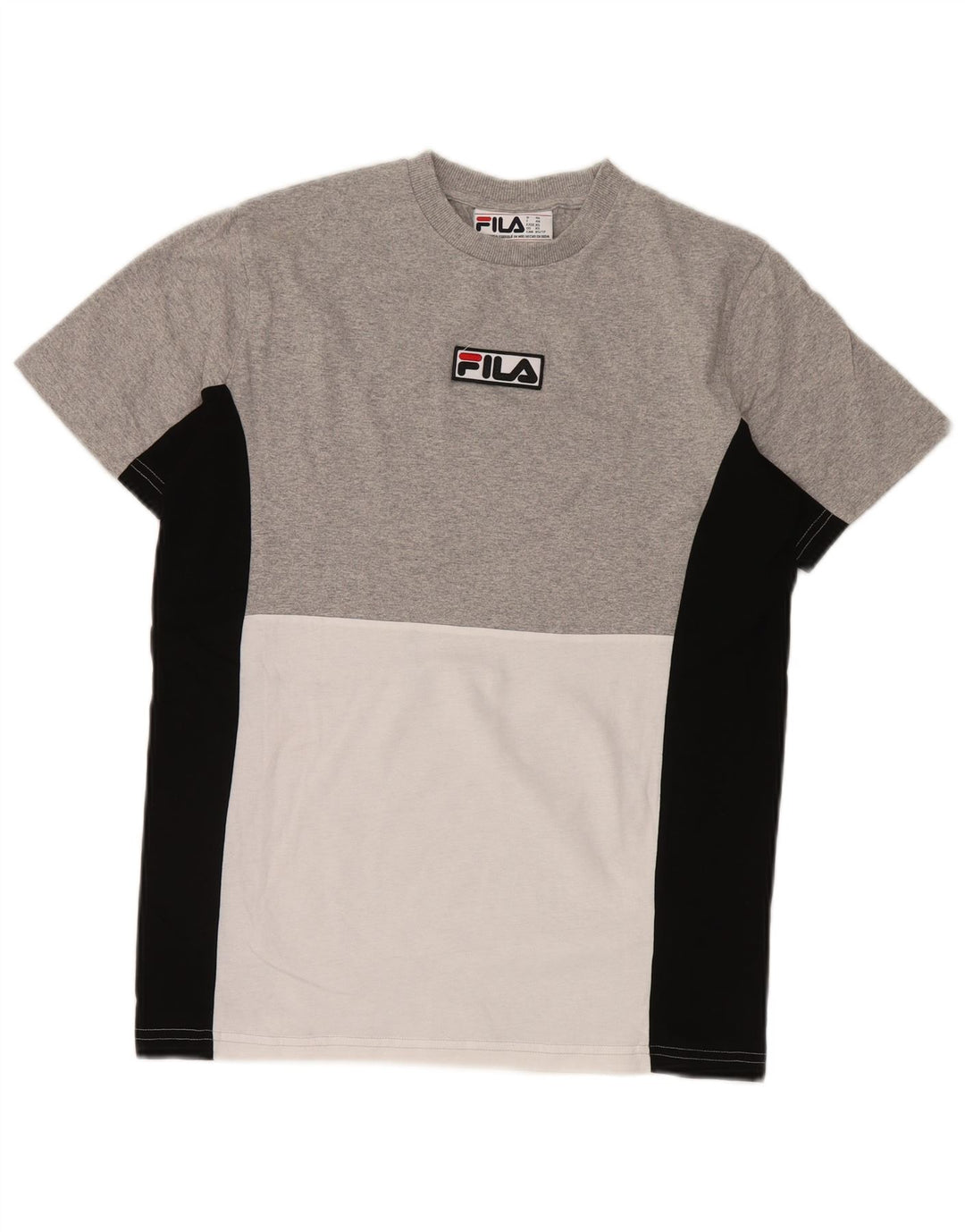 Fila Herre T-Shirt Top XS Grå Colourblock Bomuld