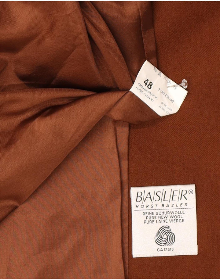 Basler Dame 2 Button Blazer Jacket EU 48 2XL Brun Bomuld