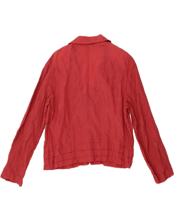 VINTAGE Womens 4 Button Blazer Jacket UK 16 Large Red Polyamide Vintage Vintage and Second-Hand Vintage from Messina Hembry 