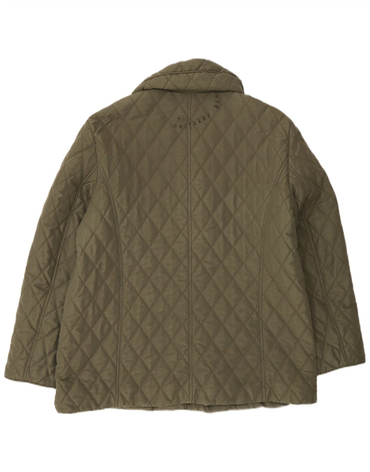 Marks & Spencer Quiltet jakke til kvinder UK 16 Stor grøn polyester