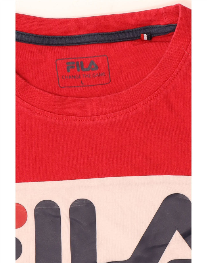 Fila Herre grafisk T-shirt Top Stor flerfarvet Colourblock