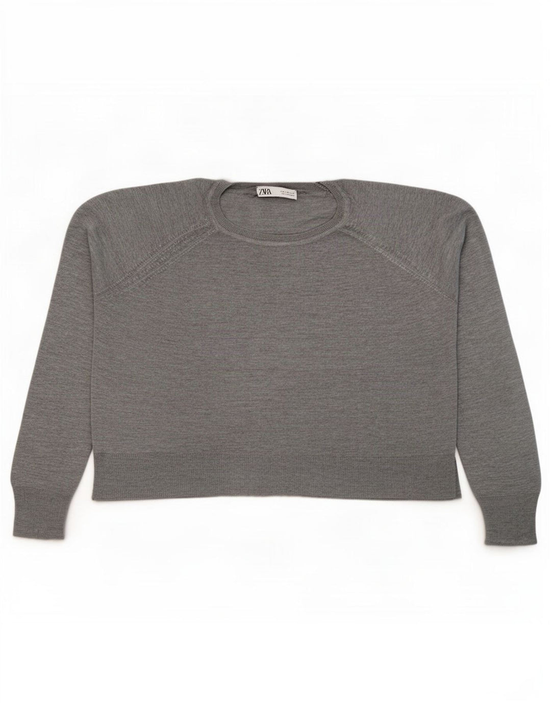 Zara Dame Oversized Crew Neck Jumper Sweater UK 14 Medium Grey Viscose