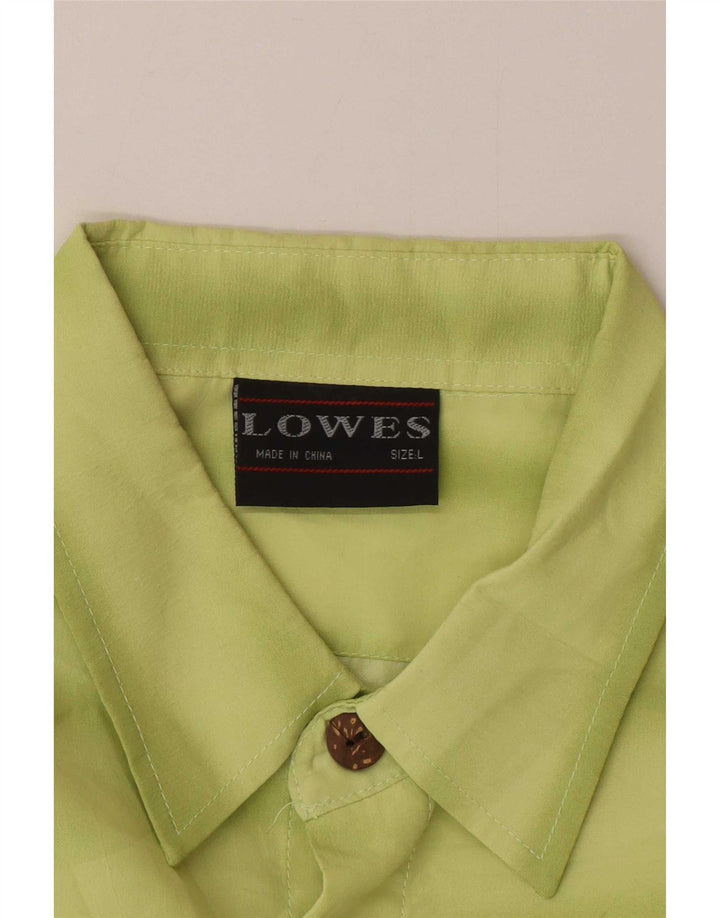 Lowes Herre grafisk kortærmet skjorte stor grøn polyester hawaiiansk