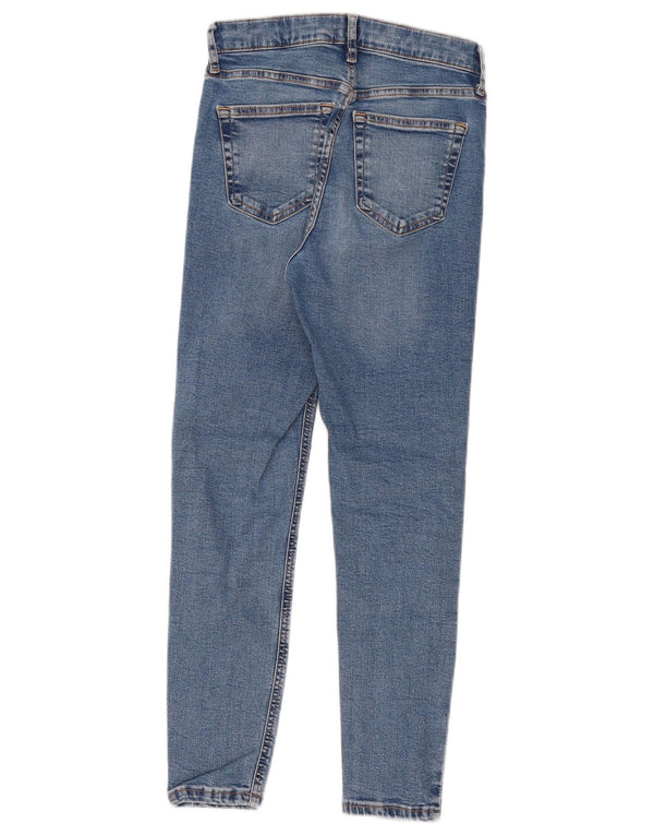 Topshop Dame Skinny Jeans UK 8 Small W26 L25 Blue Cotton