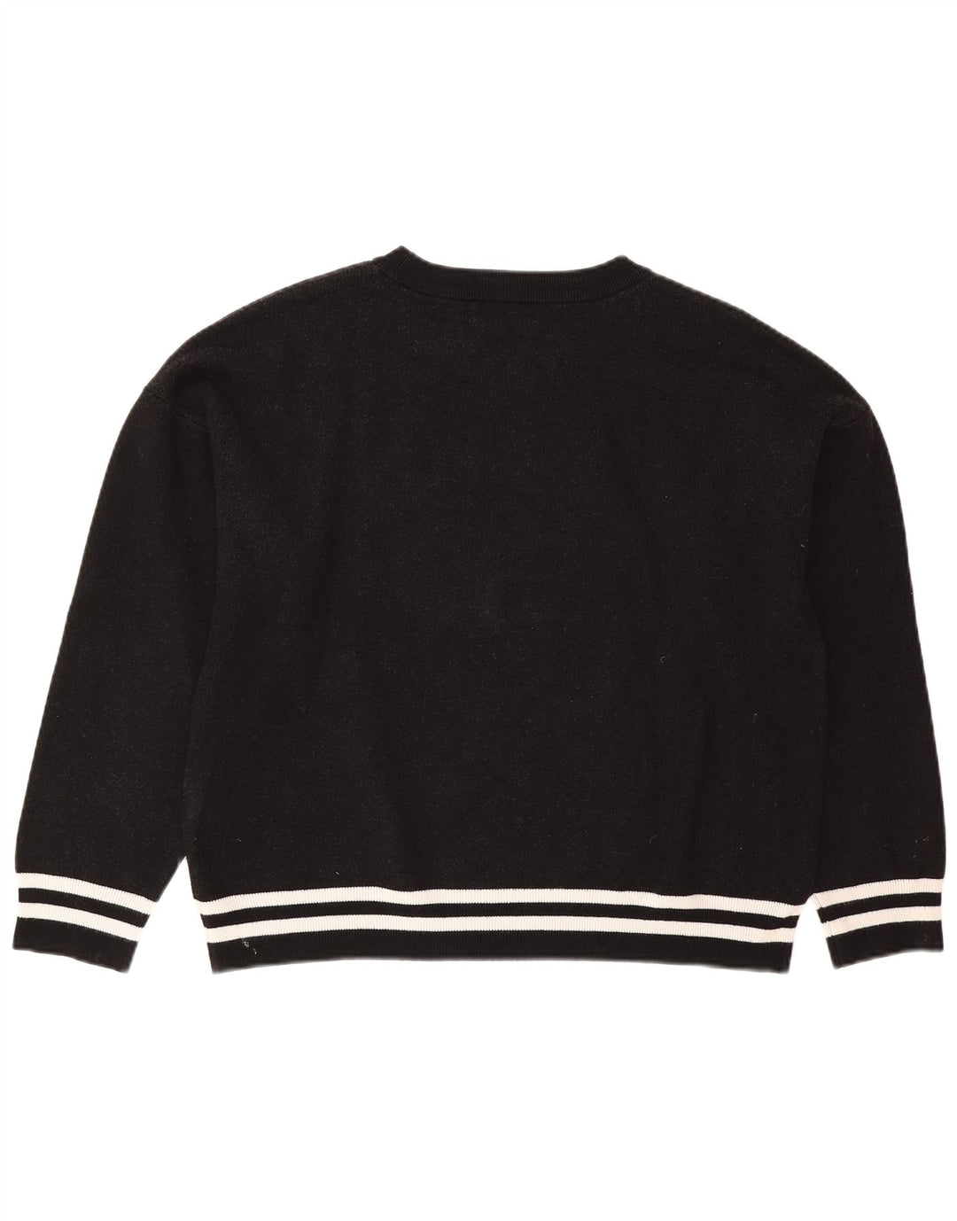 Dkny Dame Oversized Graphic Sweatshirt Jumper UK 16 Large Black Viscose