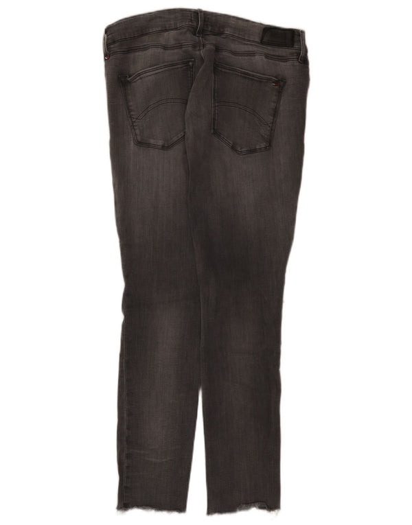 Tommy Hilfiger Dame Mid Rise Distressed Slim Jeans W31 L27 Grå Bomuld