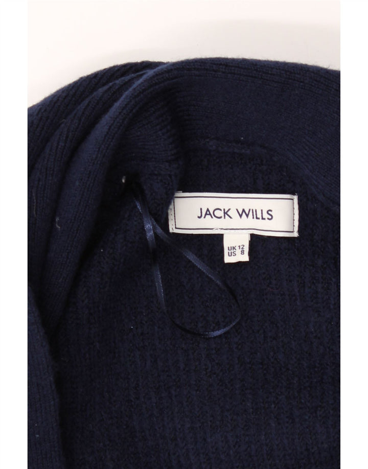 JACK WILLS Womens Longline Open Cardigan Sweater UK 12 Medium  Navy Blue Vintage Jack Wills and Second-Hand Jack Wills from Messina Hembry 