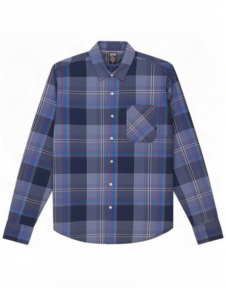 Tommy Hilfiger Herreskjorte Stor Blå Plaid Bomuld