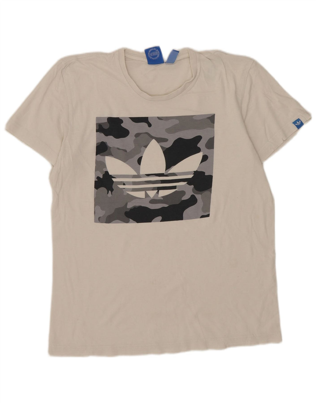 Adidas Grafisk T-shirt top til mænd, lille hvid bomuld