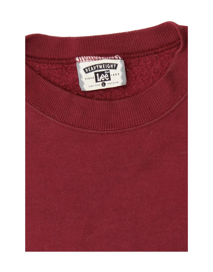 LEE Mens Sweatshirt Jumper Large Maroon Vintage Lee and Second-Hand Lee from Messina Hembry 