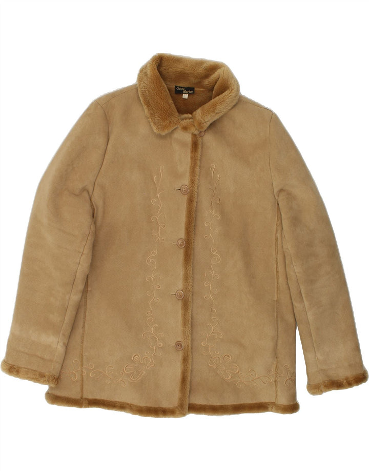 VINTAGE Womens Shearling Jacket UK 20 2XL  Brown Polyester Vintage Vintage and Second-Hand Vintage from Messina Hembry 
