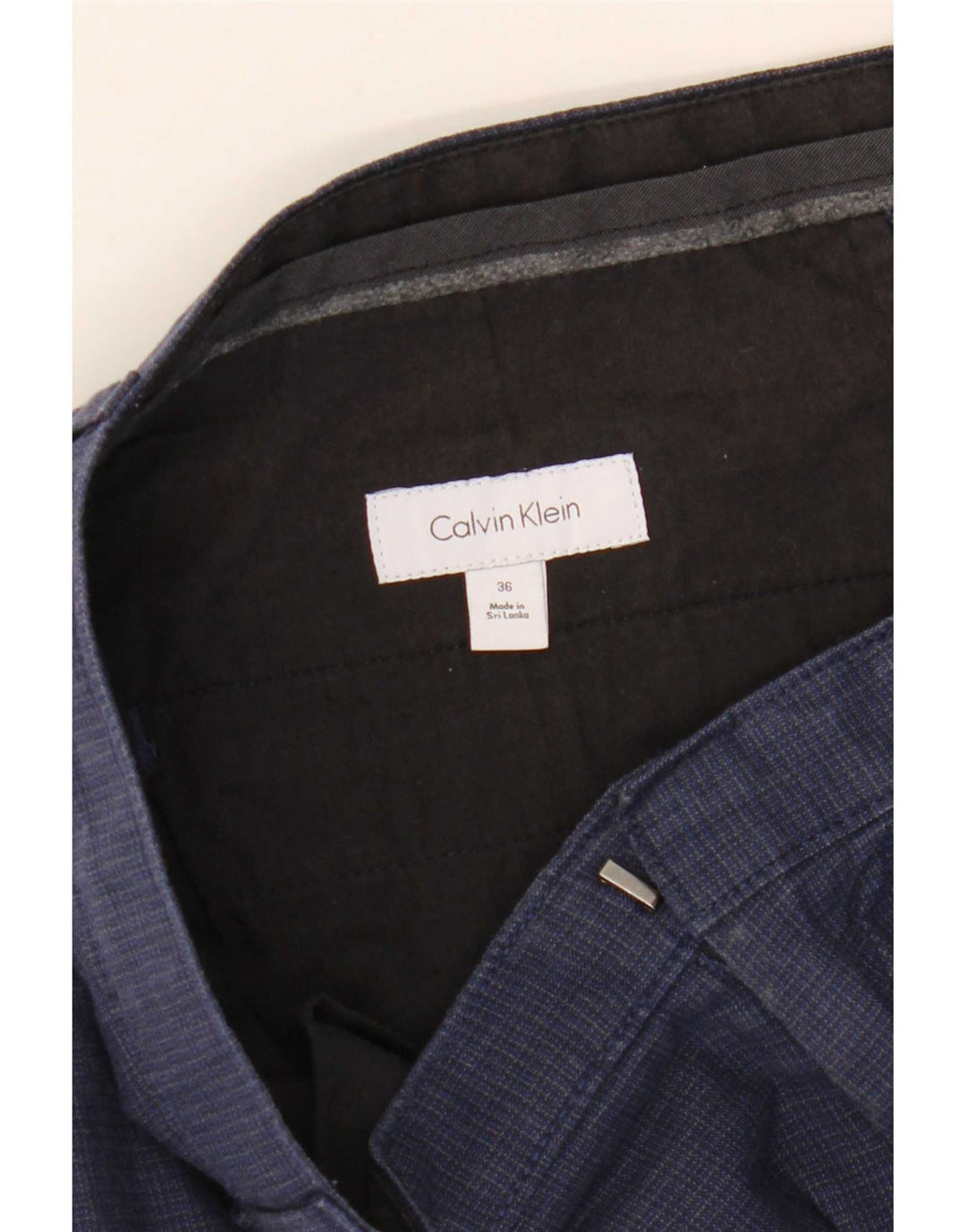 Calvin Klein Herre Chino Shorts W36 Large Navy Blue Check