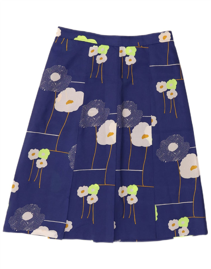 Vintage A-line nederdel til kvinder W28 Medium Blue Floral