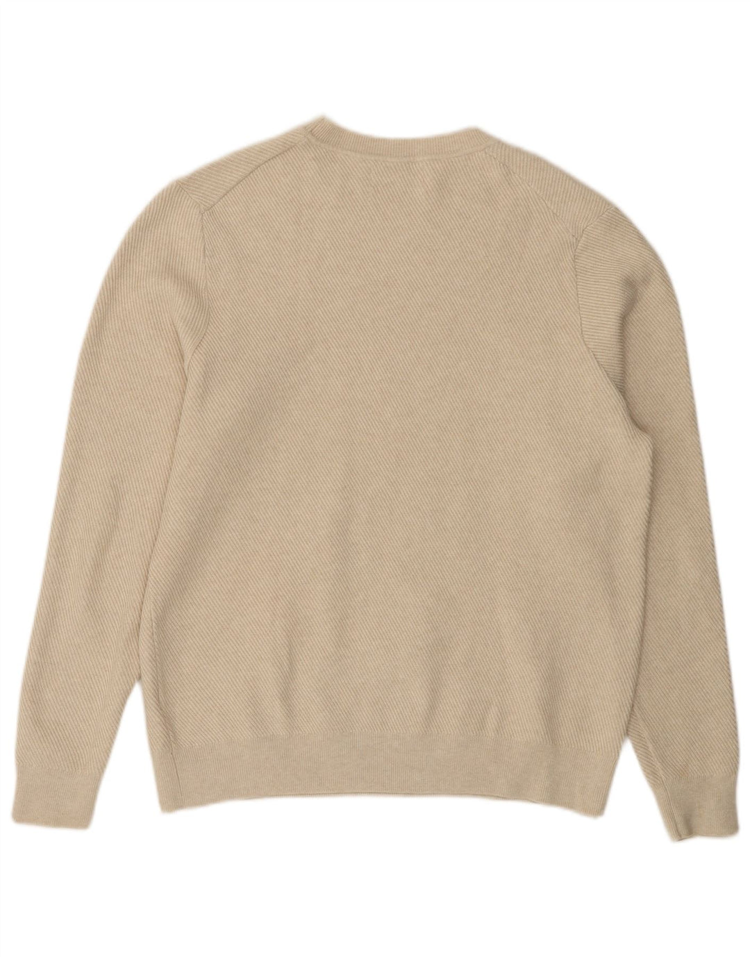 Marks & Spencer Herre sweater med rund hals, stor beige polyester