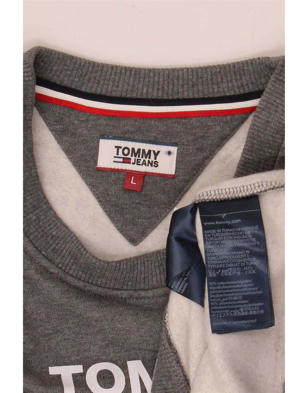 Tommy Hilfiger Herre Grafisk Sweatshirt Jumper Stor Grå Bomuld