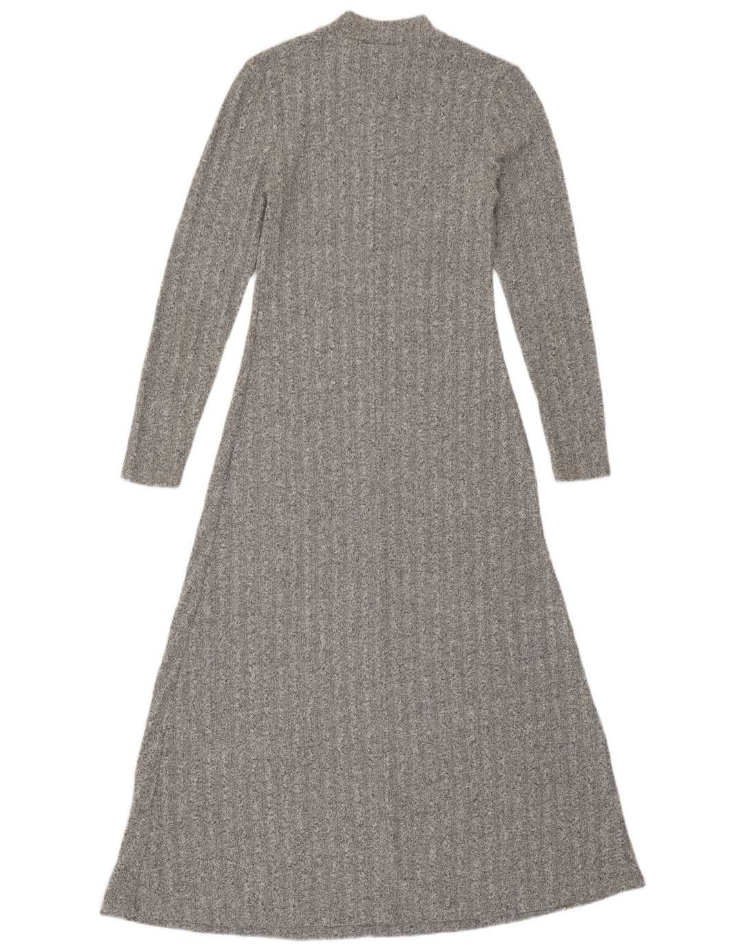 Zara Dame Maxi Longline Jumper Dress UK 12 Medium Grey Flecked Polyester