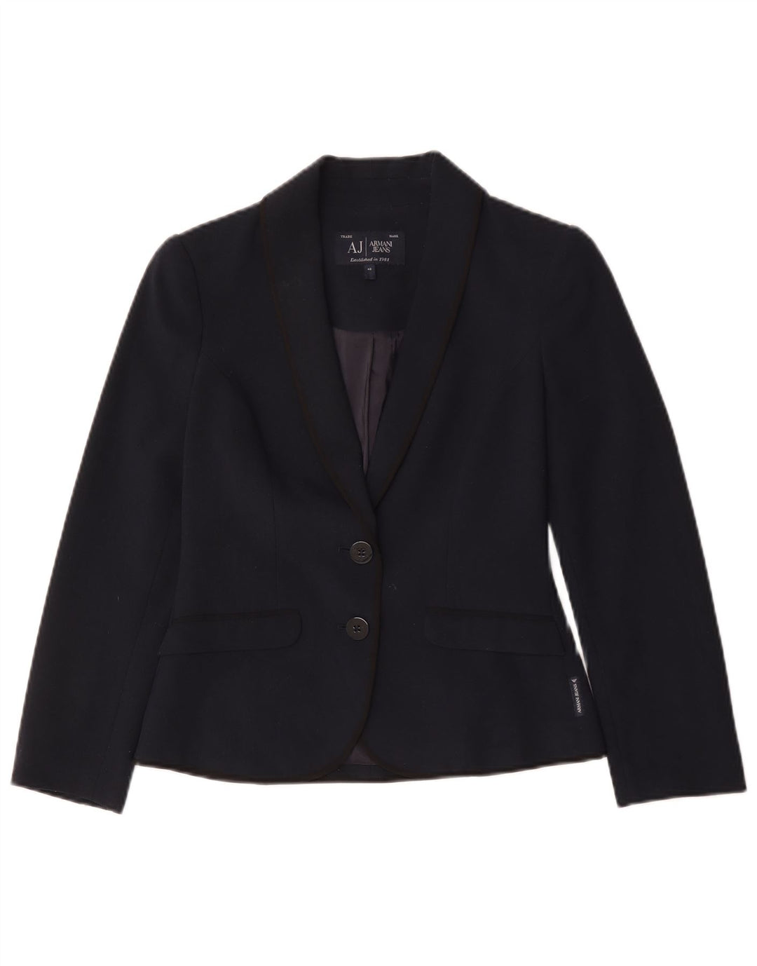 Armani Jeans Dame 2 Button Blazer Jacket IT 40 Small Navy Blue
