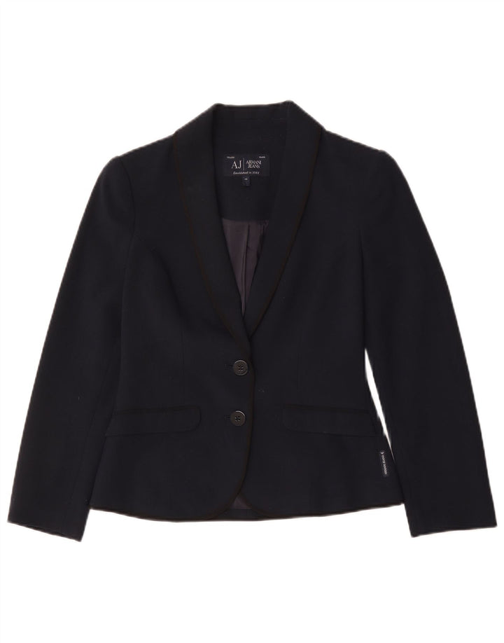 Armani Jeans Dame 2 Button Blazer Jacket IT 40 Small Navy Blue
