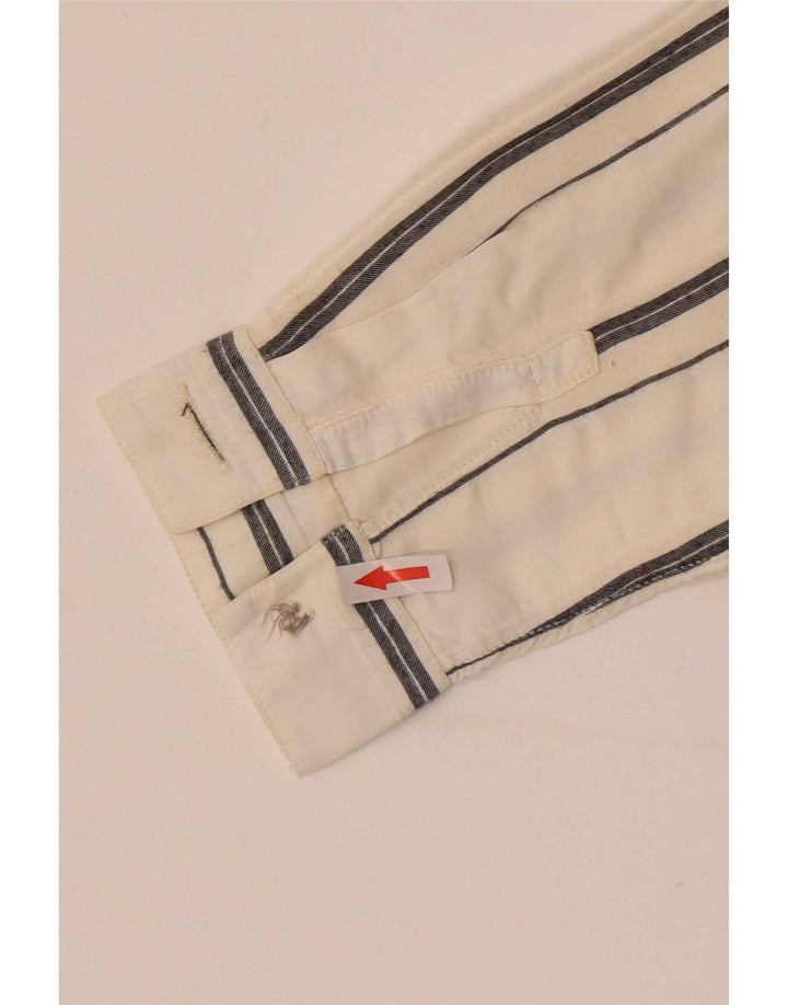 Vintage dameskjorte bluse IT 44 Medium Off White Stribet viskose