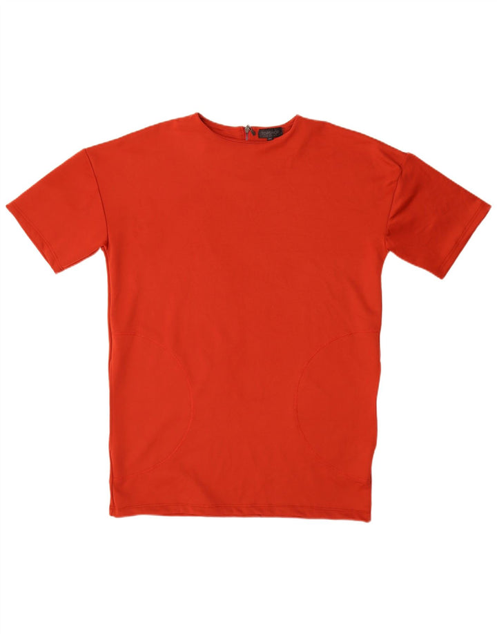 Topshop Dame T-Shirt Kjole UK 12 Medium Rød Polyester