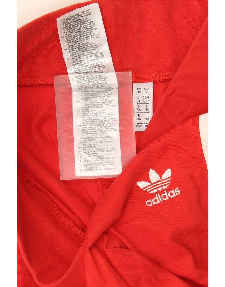 Adidas Dame Leggings UK 10 Small Red Bomuld