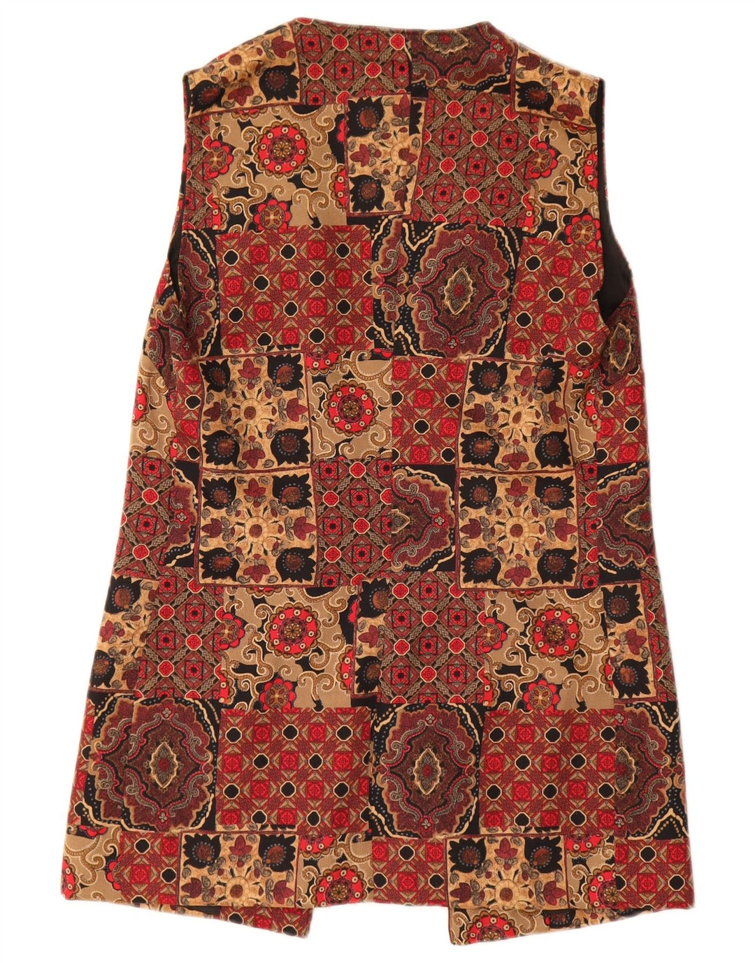 Vintage Dame Longline vest UK 12 Medium Red Floral