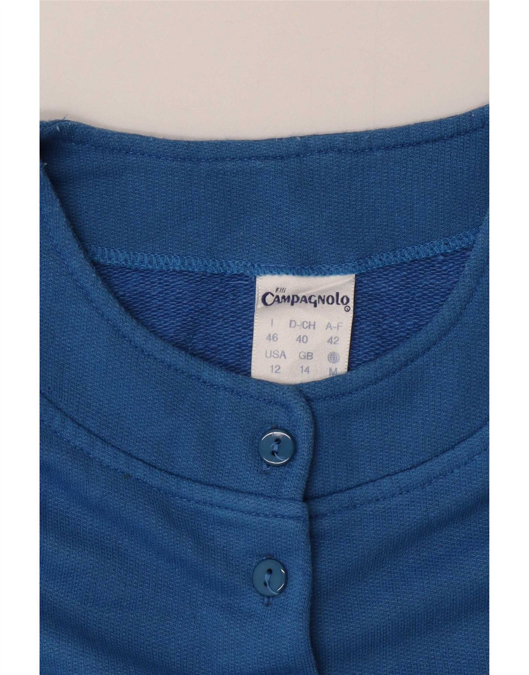F.LLI Campagnolo Dame Grafisk Sweatshirt Jumper UK 14 Large Blue