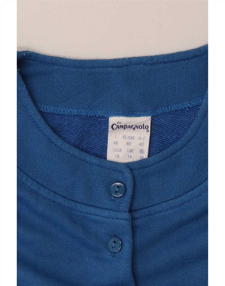 F.LLI Campagnolo Dame Grafisk Sweatshirt Jumper UK 14 Large Blue