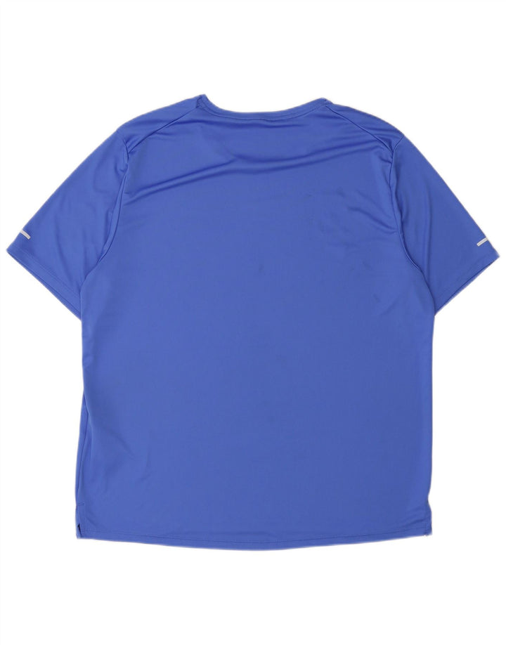 Nike Herre Dri Fit Grafisk T-Shirt Top Stor Blå Polyester