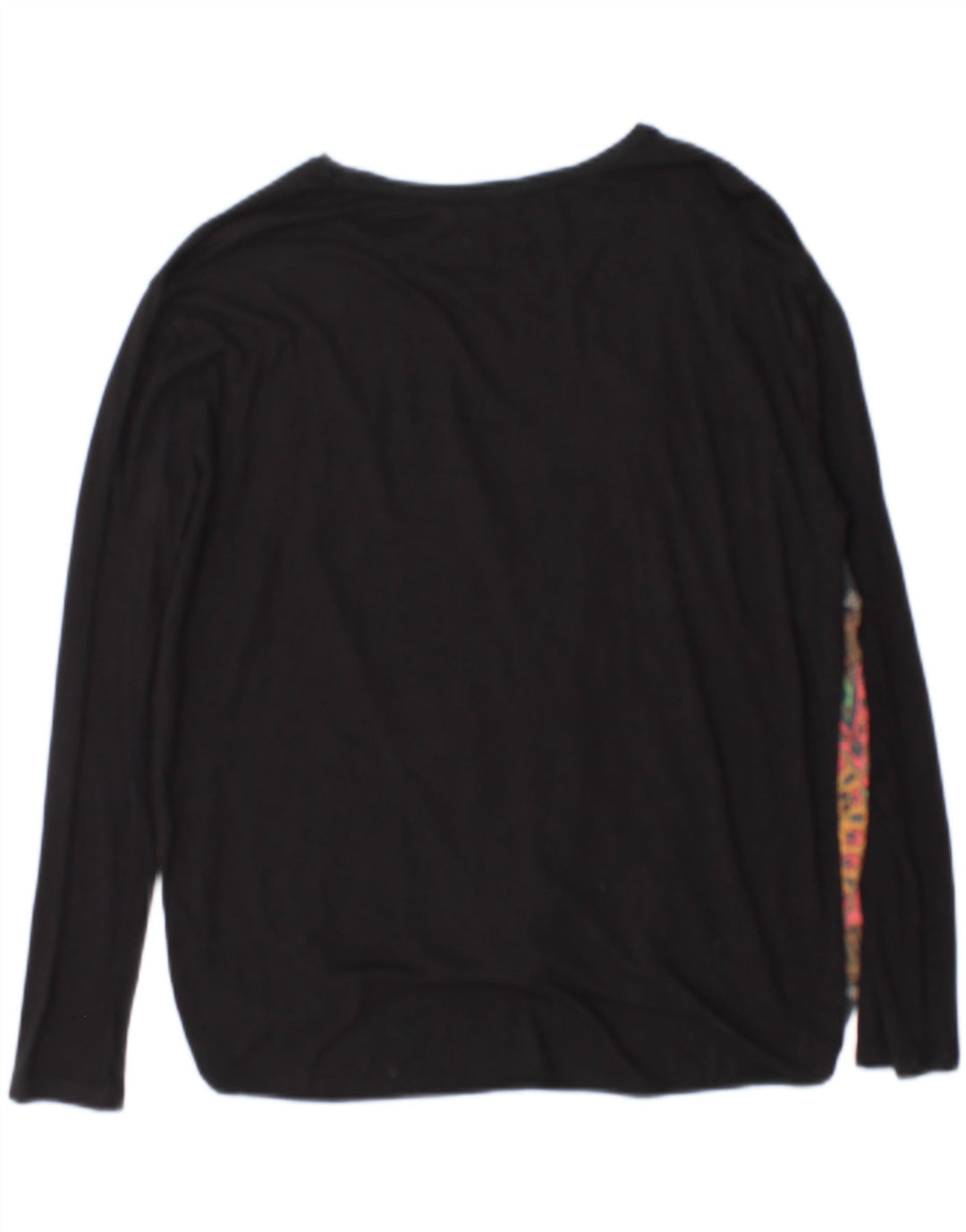 Desigual Dame Top Langærmet UK 14 Medium Black Floral Viscose