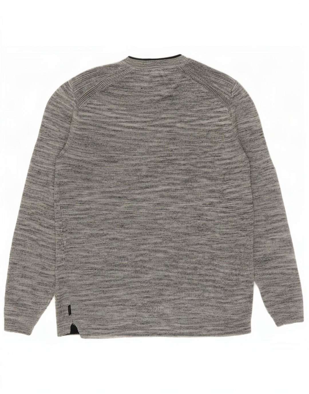 Ted Baker Herre Crew Neck Jumper Sweater Størrelse 3 Medium Grey Flecked Linen