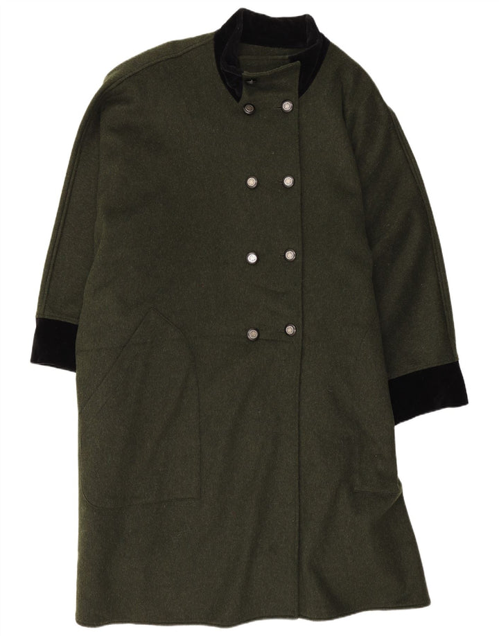 Anna E Cristina Dame Poncho Coat IT 44 Medium Green Colourblock