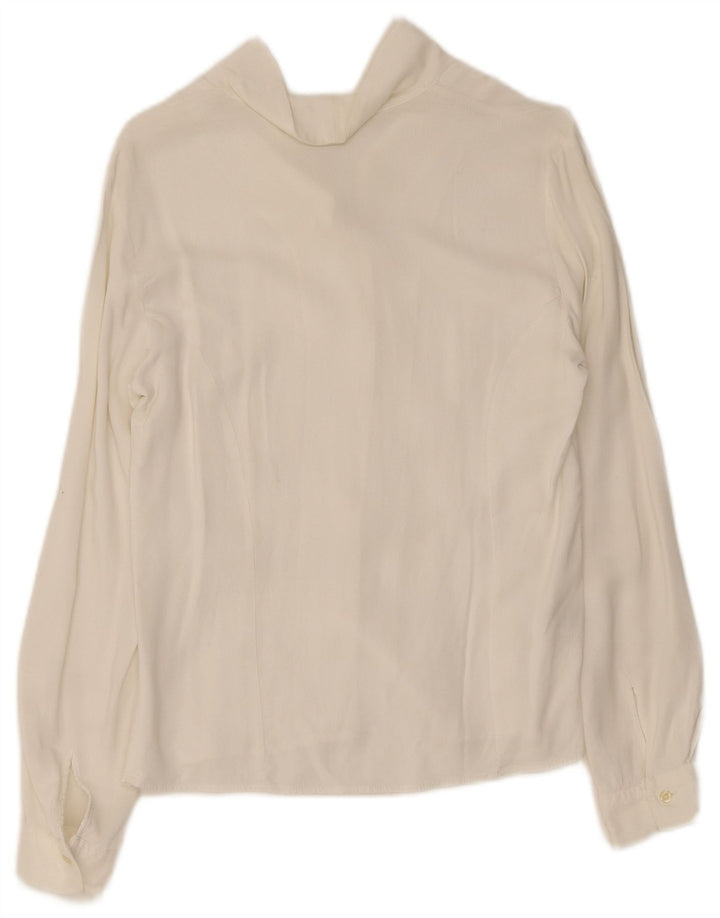 Sisley Dame Shirt Bluse IT 44 Medium White Viscose