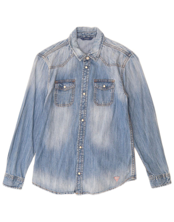 Guess Girls Denim Shirt 9-10 Years Blue Cotton