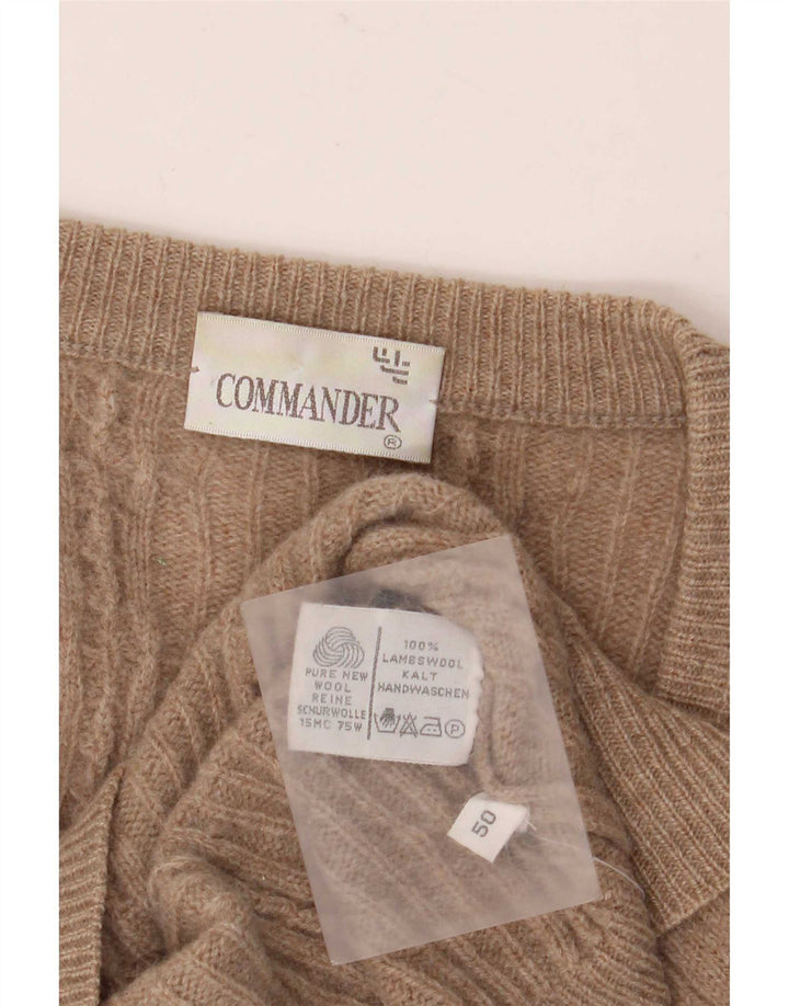 Commander Herre Cardigan Sweater IT 50 Medium Beige Lammeuld