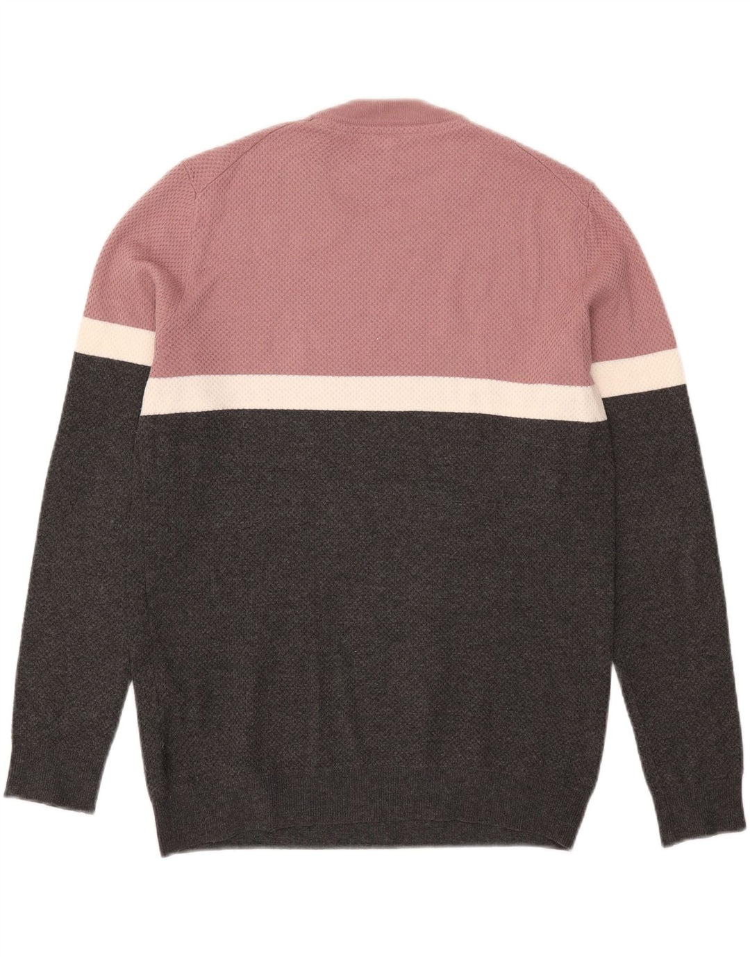 Ted Baker Herre Crew Neck Jumper Sweater Størrelse 3 Medium Sort Colourblock
