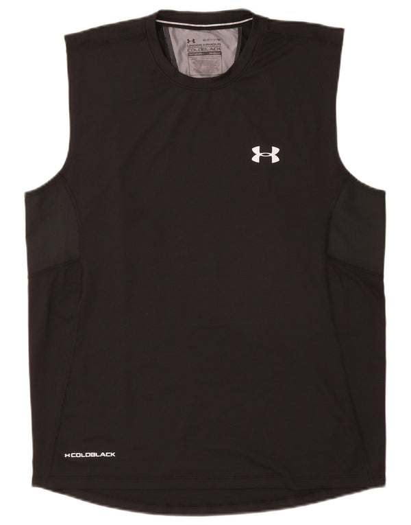 Under Armour Mens Heat Gear Vest Top Medium Black Polyester