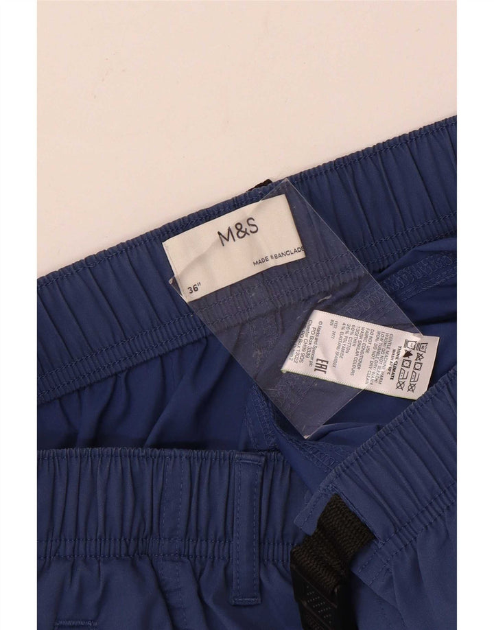Marks & Spencer Herre Cargo Shorts W36 Large Blue Cotton