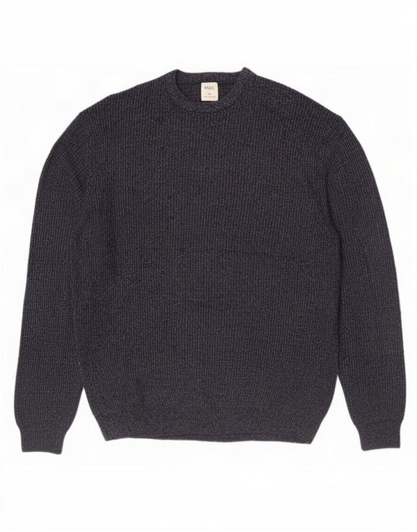 Marks & Spencer Herre sweater med rund hals 2XL marineblå polyamid