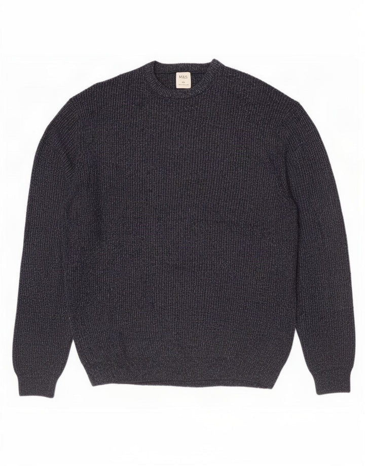 Marks & Spencer Herre sweater med rund hals 2XL marineblå polyamid