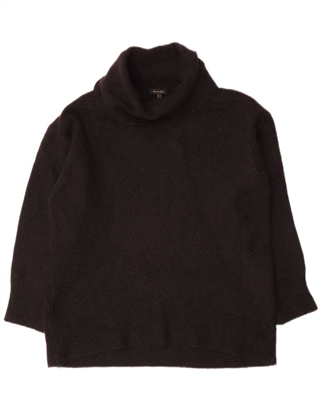 Massimo Dutti Dame Oversized Roll Neck Jumper Sweater UK 10 Small Black