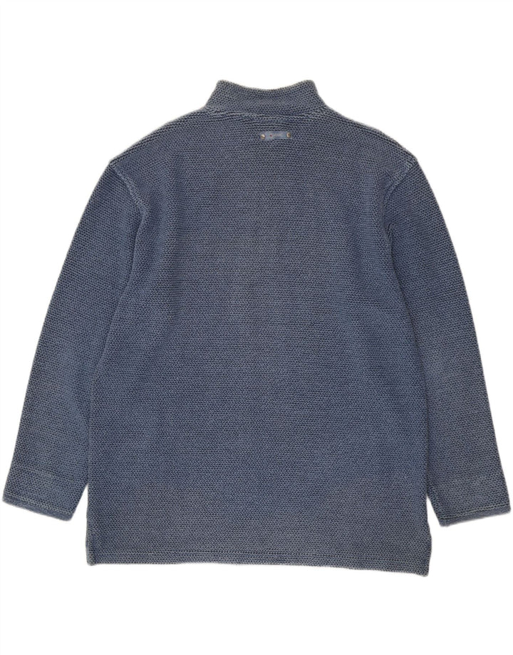 Weird Fish Herre Zip Neck Sweatshirt Jumper XL Blå Bomuld