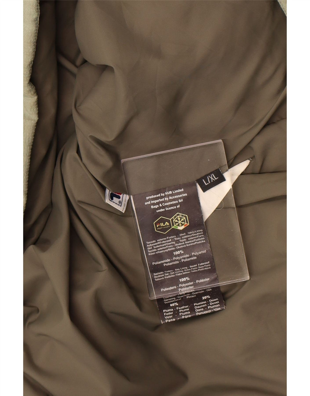 Fila Herre hættepolstret jakke UK 40 Large Green