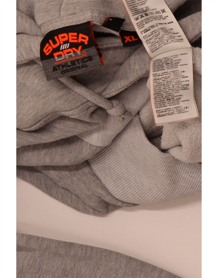 SUPERDRY Grafisk hættetrøje til mænd XL Grå Colourblock Bomuld