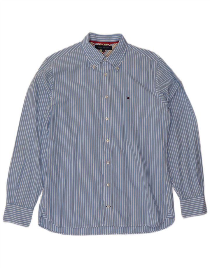 TOMMY HILFIGER Herreskjorte Medium blå stribet bomuld