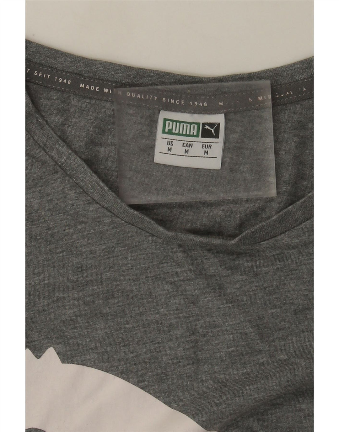 Puma Herre grafisk T-shirt Top Medium Grey Flecked