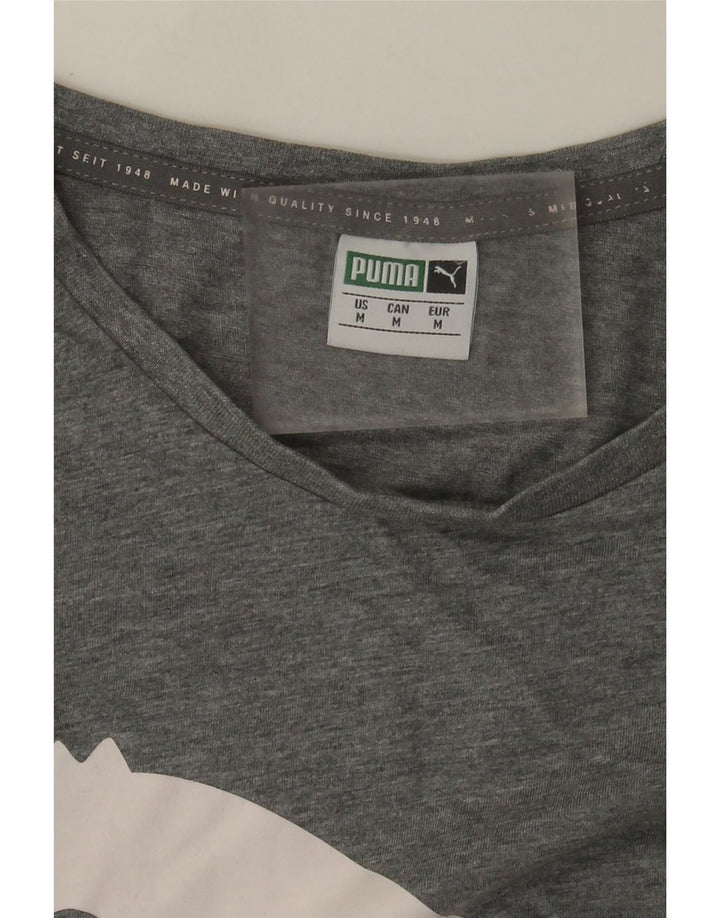 Puma Herre grafisk T-shirt Top Medium Grey Flecked