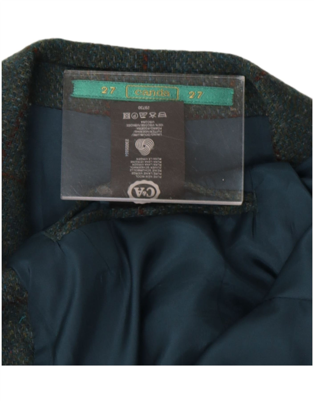 Canda Herre 2 Button Blazer Jacket UK 40 Large Blue Plaid New Wool