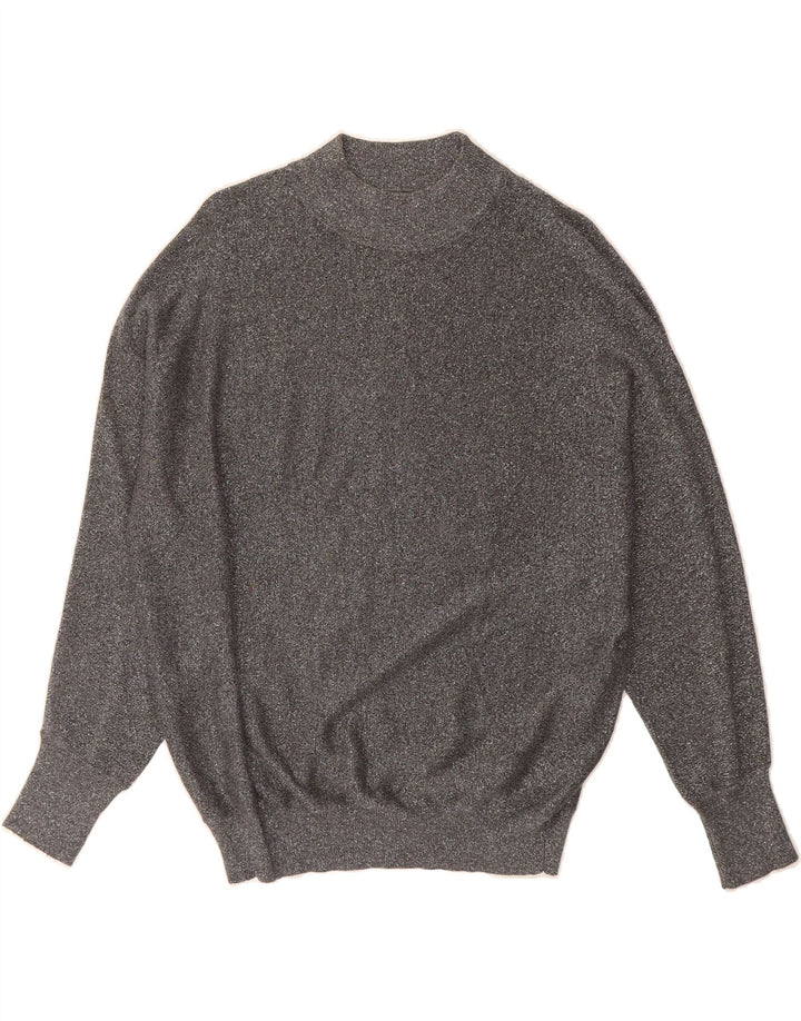 MARKS & SPENCER Womens Turtle Neck Jumper Sweater UK 14 Medium Grey Vintage Marks & Spencer and Second-Hand Marks & Spencer from Messina Hembry 